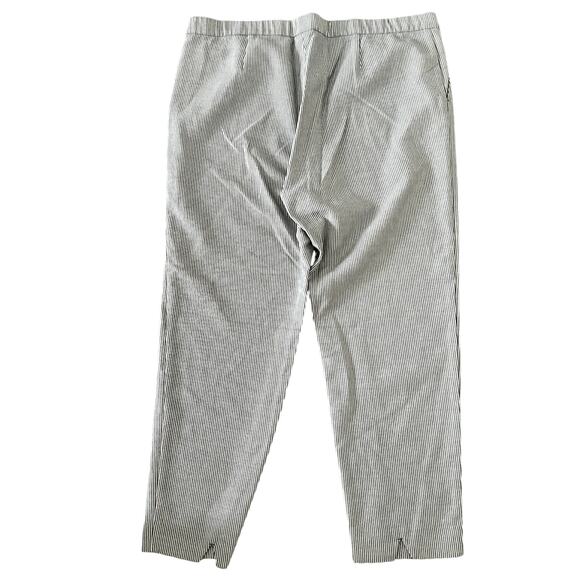 J. Jill Essential Striped Pull On High Rise Slim Ankle Pants Womens White/Black - Picture 1 of 5